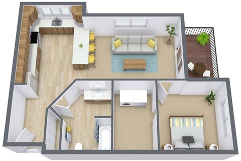 Sandy Creek Apartments | One Bedroom Plan 11C
